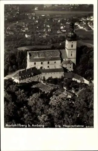 Ak Amberg in der Oberpfalz Bayern, Mariahilfberg, Fliegeraufnahme