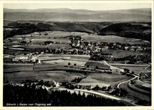 Ak Görwihl im Schwarzwald Baden, Fliegeraufnahme