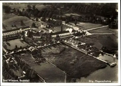 Ak Bad Wiessee in Oberbayern, Fliegeraufnahme Badeteil