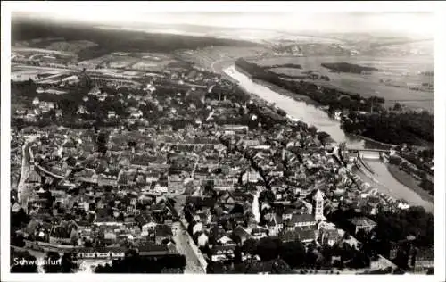 Ak Schweinfurt in Unterfranken Bayern, Fliegeraufnahme