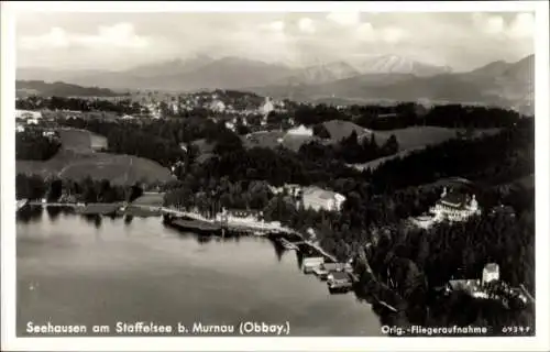 Ak Seehausen am Staffelsee, Fliegeraufnahme