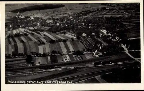 Ak Windschläg Offenburg in Baden Schwarzwald, Fliegeraufnahme