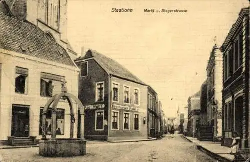 Ak Stadtlohn im Münsterland, Markt, Stegerstraße, Restaurant Paul Wolff