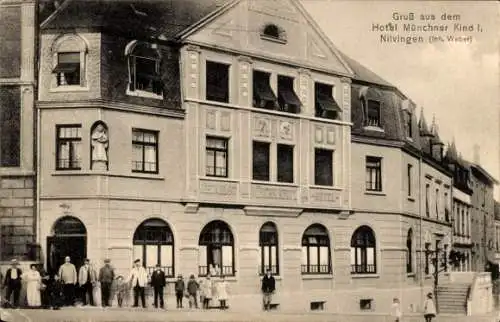 Ak Nilvange Nilvingen Lothringen Moselle, Hotel Münchner Kindl