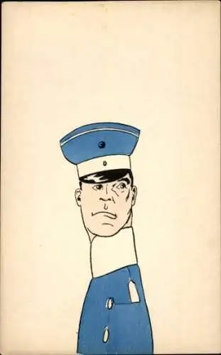 Ak Soldat in Uniform, Karikatur