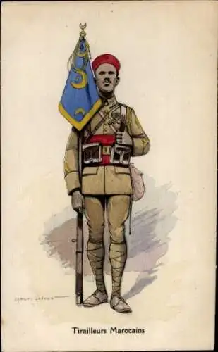 Künstler Ak Latoux, E., Moroccan Tirailleurs