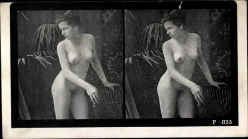 Stereo Foto Erotik, Frauenakt, stehend