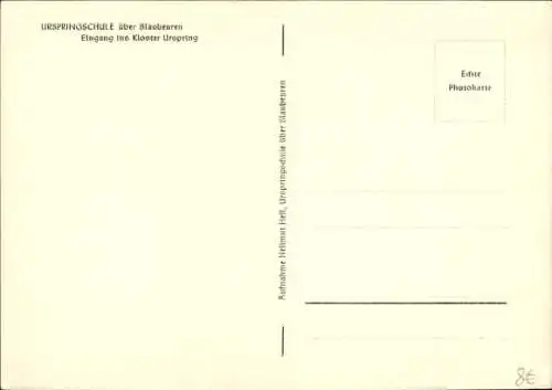 Ak Blaubeuren in Württemberg, Urspringschule, Kloster Urspring
