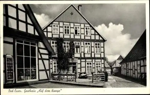 Ak Bad Essen in Niedersachsen, Gasthaus Auf dem Kampe, Fachwerkhaus