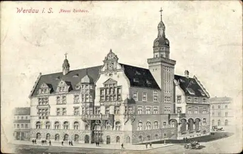 Ak Werdau in Sachsen, Neues Rathaus