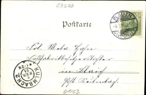 Ak Plauen im Vogtland, Stadttheater, Schloss, Bahnhof