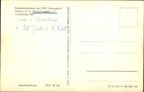 Ak Tannenbergsthal Muldenhammer im Vogtland, Betriebsferienheim Krug zum alten Forsthaus