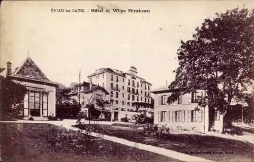 Künstler Ak Évian les Bains Haute Savoie, Hotel, Villas Mirabeau