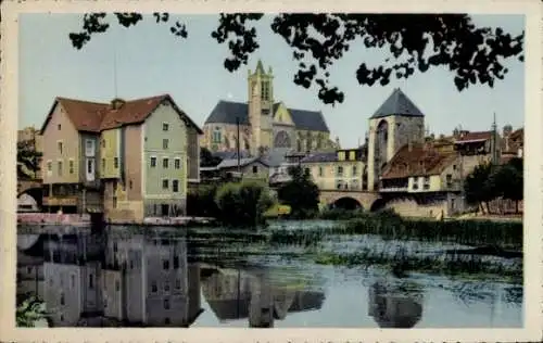 Ak Moret sur Loing Seine et Marne, Le Loin vers la Pore de Bourgogne