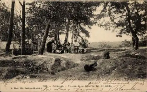 Ak Fontainebleau Barbizon Seine et Marne, Plateau de la Caverne des Brigands