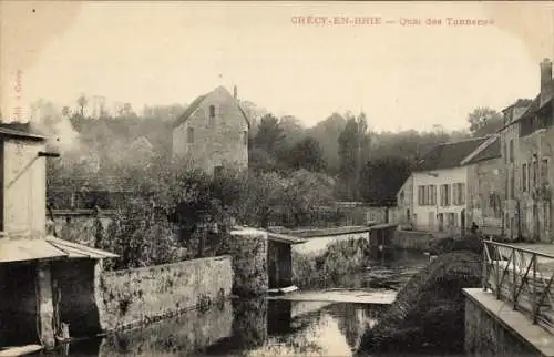 Ak Crécy en Brie Crécy la Chapelle Seine et Marne, Quai des Tanneries