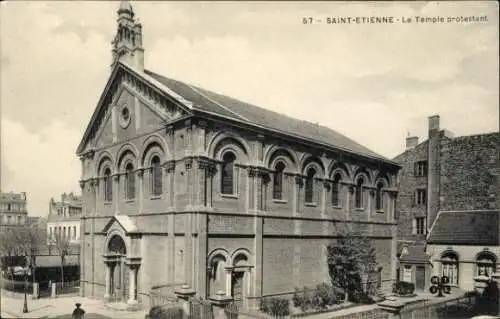 Ak Saint Etienne Loire, Der protestantische Tempel