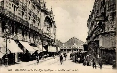 Ak Orléans Loiret, Rue de la Republique, Geschäfte