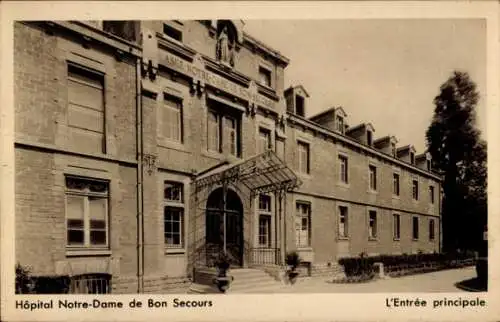 Ak Bon Secours Bonsecours Péruwelz Hennegau, Hopital Notre-Dame, Haupteingang