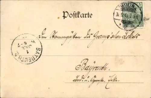 Ak Glückwunsch Neujahr 1902, Mann, Kallenderblatt