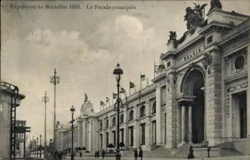 Ak Brüssel Brüssel, Ausstellung 1910, Hauptfassade