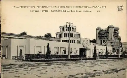 Ak Paris, Internationale Ausstellung für dekorative Kunst 1925, Pavillon Lyon, Saint Etienne