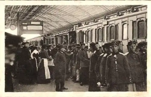 Ak Magdeburg, Fußartillerie Regiment Encke am Hauptbahnhof, Vaterländischer Frauenverein