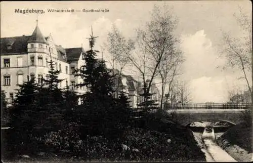 Ak Magdeburg an der Elbe, Wilhelmstadt, Goethestraße