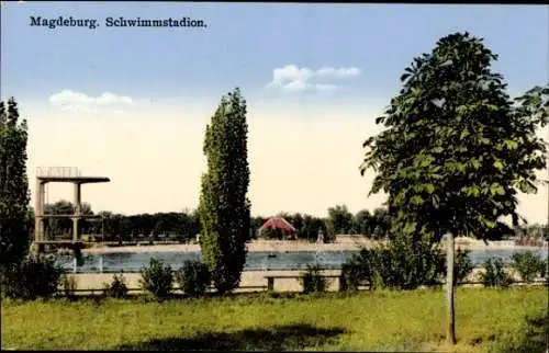 Ak Magdeburg an der Elbe, Schwimmstadion