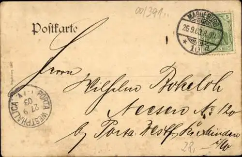 Ak Magdeburg an der Elbe, General Kommando, Litfaßsäule