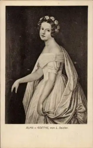 Künstler Ak L. Seidler, Portrait Alma v. Goethe