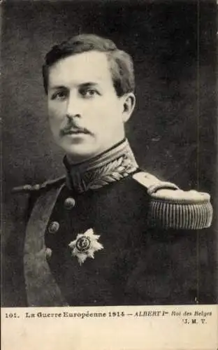 Ak König Albert I. von Belgien, Portrait, Uniform