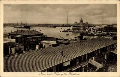 Ak Port Said Ägypten, Hafen