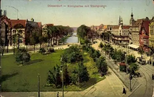 Ak Düsseldorf am Rhein, Königsallee, Stadtgraben