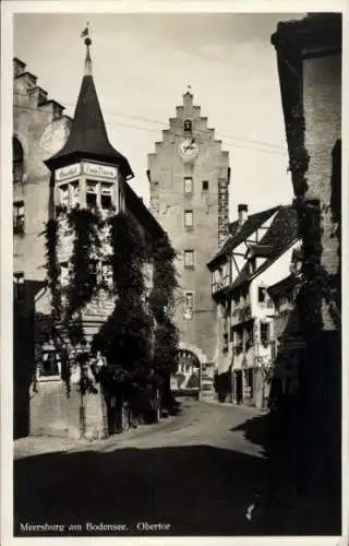 Ak Meersburg am Bodensee, Obertor, Turmuhr