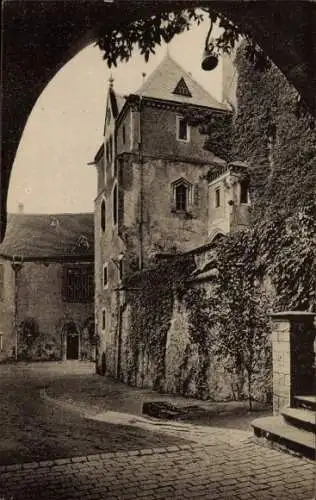 Ak Kriebstein Mittelsachsen,  Burg Kriebstein im Zschopautal, Burghof