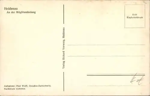 Ak Heidenau in Sachsen, Müglitzmündung