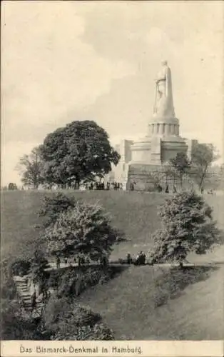 Ak Hamburg Mitte St. Pauli, Bismarck Denkmal