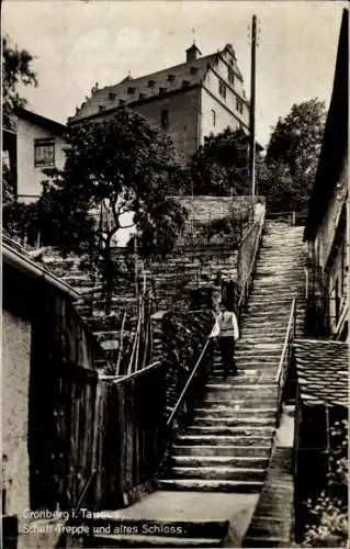 Ak Kronberg im Taunus, Schutt-Treppe, altes Schloss