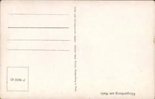 Ak Klingenberg am Main Unterfranken, Teilansicht, Fachwerkhaus, Kirchturm