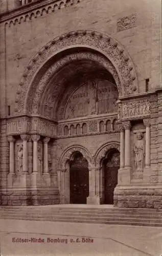 Ak Bad Homburg vor der Höhe Hessen, Erlöser-Kirche, Eingang