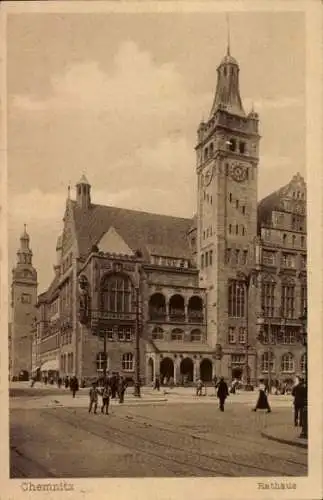 Ak Chemnitz in Sachsen, Rathaus