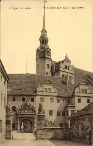 Ak Torgau an der Elbe, Schloss Hartenfels, Eingang