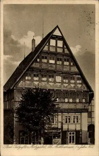 Ak Bad Salzuflen in Westfalen, Ob. Mühlenstraße 1, Haus, Außenansicht, Holzgiebel, erb. 1632