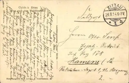 Ak Oybin in der Oberlausitz, Weg zum Theater