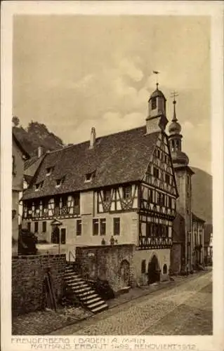 Ak Freudenberg am Main Baden, Rathaus