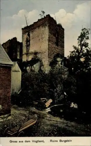 Ak Burgstein Weischlitz im Vogtland, Ruine