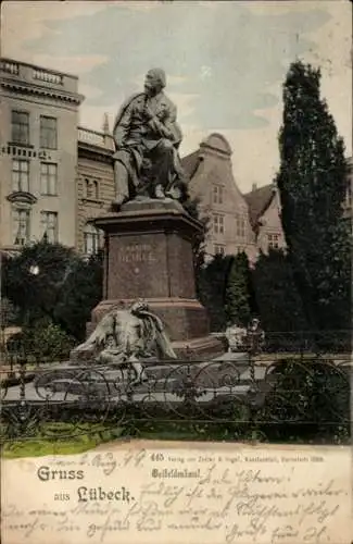 Ak Hansestadt Lübeck, Geibeldenkmal