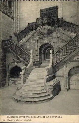 Ak Burgos Castilla y León, Kathedrale, Treppen der Coroneria