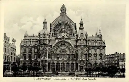 Ak Antwerpen Antwerpen Flandern, Hauptbahnhof